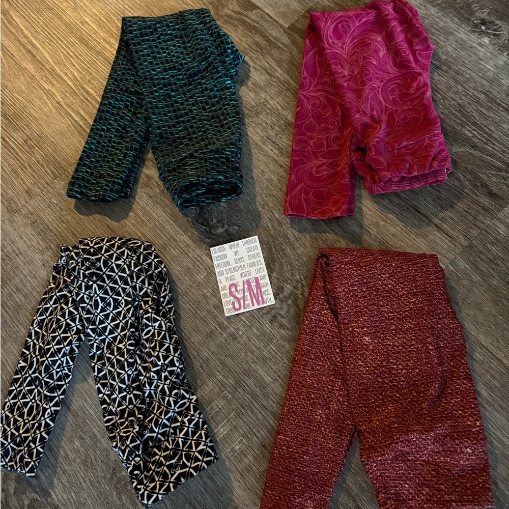 Lularoe kids leggings bundle 4 pk size small med new with tag